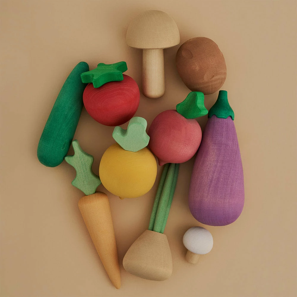 Raduga Grez *New* Handmade Wooden Vegetable Set 3 Raduga Grez *New* Handmade Wooden Vegetable Set