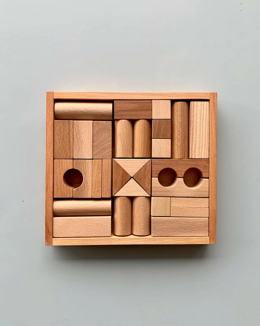 Wooden Story Wooden Building Blocks With Tray 3 Wooden Story Wooden Building Blocks With Tray