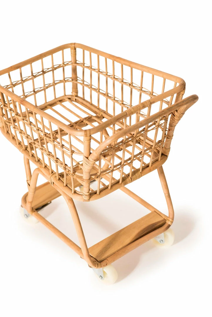 Poppie Toys *New* Rattan Grocery Shopping Cart 8 Poppie Toys *New* Rattan Grocery Shopping Cart