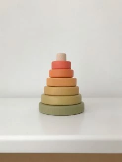 Sabo Concept *New* Mini Wooden Pyramid Stacker - Flower Meadow